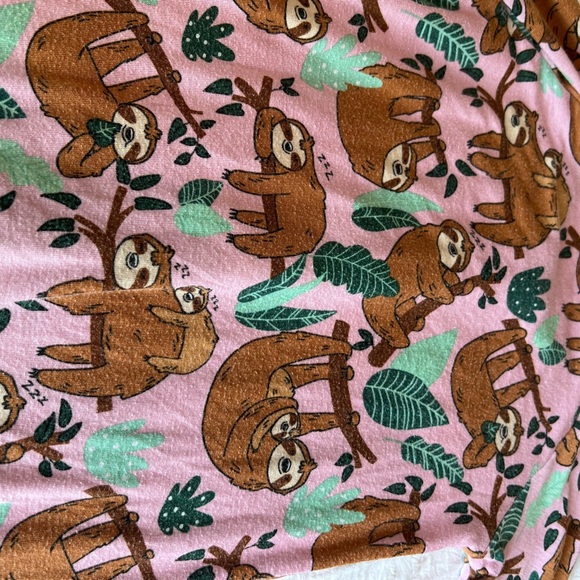 Little Sleepies Pink Sleepy Sloth Bamboo Zippy Pajamas Size 3-6M - Picture 12 of 12